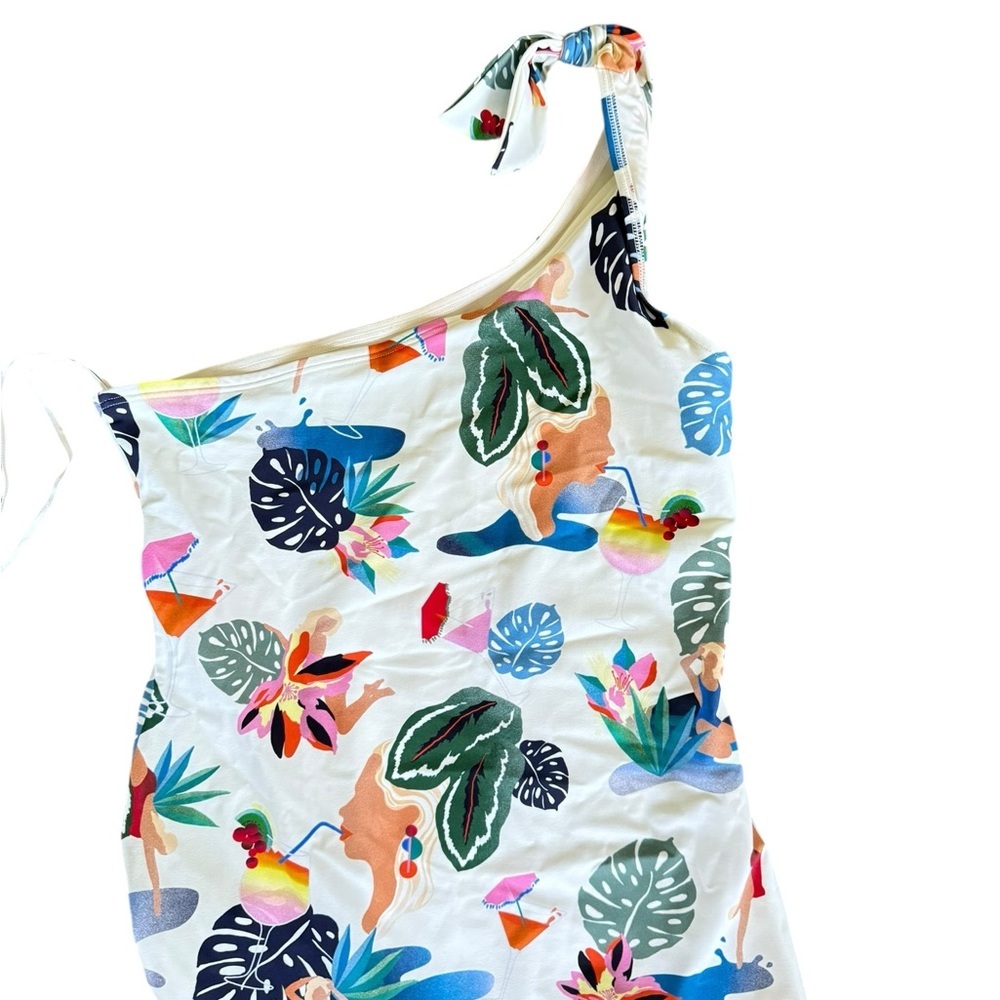 & Other Stories NEW One Shoulder Printed Swimsuit - Picture 6 of 7